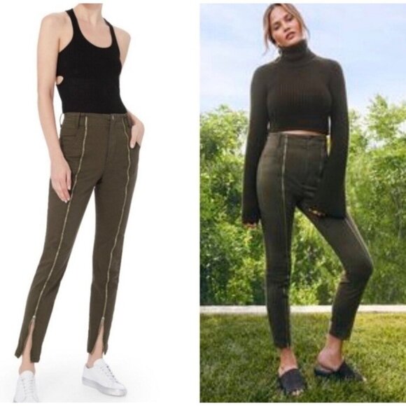 A.L.C Zander On Duty Army Zip Front Pants Women’s Sz 0  Chrissy Teigen Colab - Picture 1 of 12